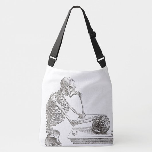 Melancholesterol Skeleton Kruidenzak (groot) Crossbody Tas (Voorkant)