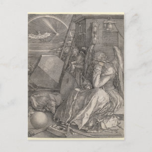 Melancholia I, graving door Albrecht Durer Briefkaart