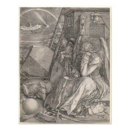 Melancholia I, graving door Albrecht Durer Foto Afdruk