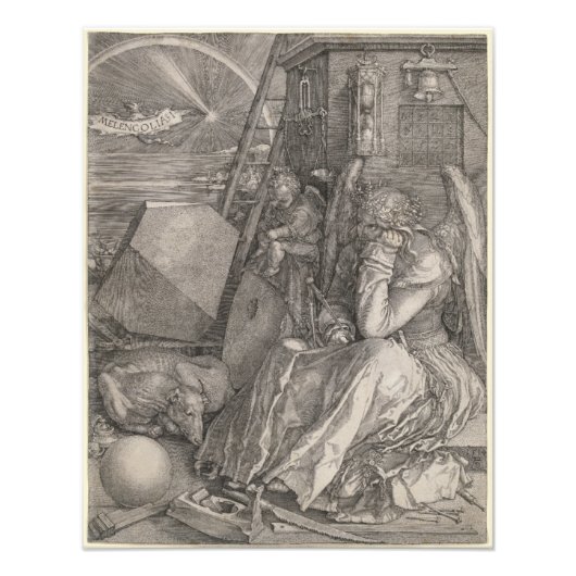 Melancholia I, graving door Albrecht Durer Foto Afdruk (Voorkant)