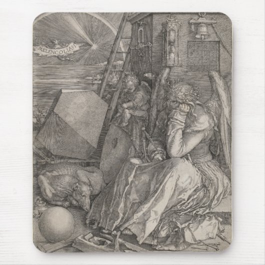 Melancholia I, graving door Albrecht Durer Muismat (Voorkant)