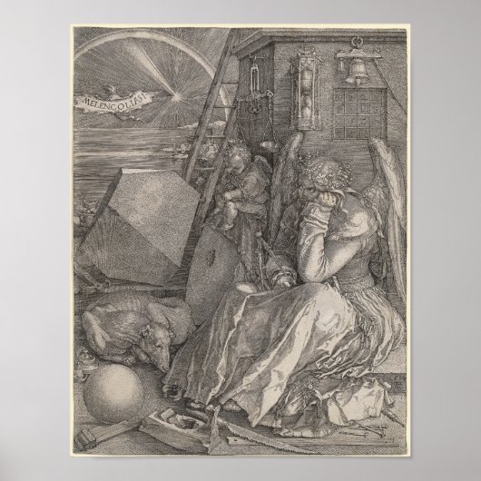 Melancholia I, graving door Albrecht Durer Poster (Voorkant)