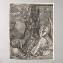 Melancholia I, graving door Albrecht Durer Poster