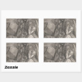 Melancholia I, graving door Albrecht Durer Rechthoekige Sticker (Vel)