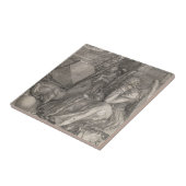 Melancholia I, graving door Albrecht Durer Tegeltje (Zijkant)