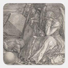Melancholia I, graving door Albrecht Durer Vierkante Sticker