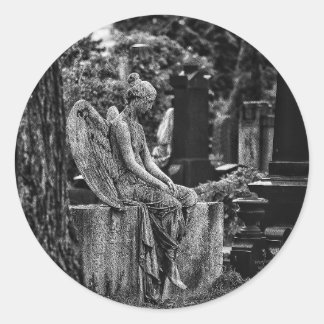 melancholic and pensive angel ronde sticker