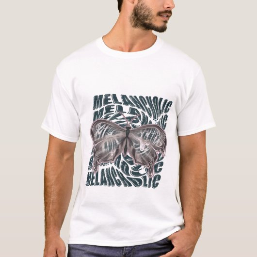 Melancholie x vlinder t-shirt (Voorkant)