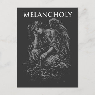 Melancholieke engel-glyfe briefkaart