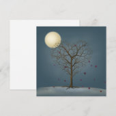 Melancholieke Hartvormige Boom Onder Volle Maan Notitiekaartje (Voorkant / Achterkant)