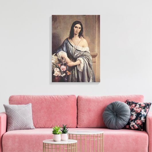 Melancholieke Thoughts (Foto van Francesco Hayez ) Canvas Afdruk (Insitu (Woonkamer))