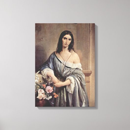 Melancholieke Thoughts (Foto van Francesco Hayez ) Canvas Afdruk (Voorkant)