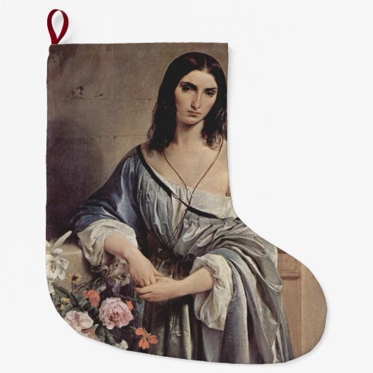 Melancholieke Thoughts (Foto van Francesco Hayez ) Grote Kerstsok (Voorkant)