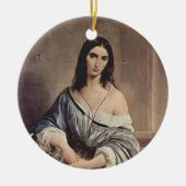 Melancholieke Thoughts (Foto van Francesco Hayez ) Keramisch Ornament (Voorkant)