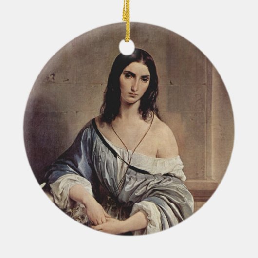 Melancholieke Thoughts (Foto van Francesco Hayez ) Keramisch Ornament (Achterkant)