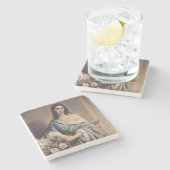 Melancholieke Thoughts (Foto van Francesco Hayez ) Stenen Onderzetter (Zijkant)