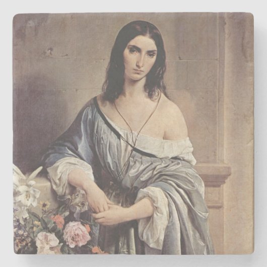 Melancholieke Thoughts (Foto van Francesco Hayez ) Stenen Onderzetter (Voorkant)