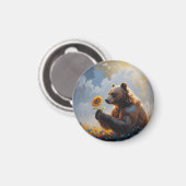 Melancholisch Beer olieverfschilderij | Dromerige  Magneet (Voorkant / Achterkant)