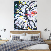 Melancholische bloem canvas afdruk (Insitu (Slaapkamer))