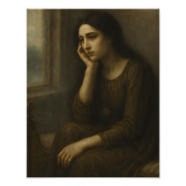 Melancholische reflectie - tijdloze klassieke poor foto afdruk