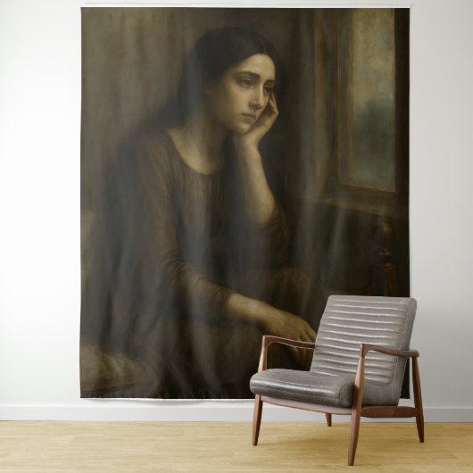 Melancholische reflectie - tijdloze klassieke poor wandkleed (In situ)