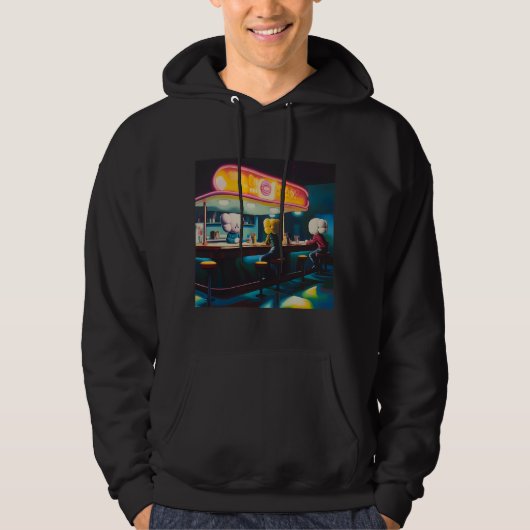 Melancholy Diner laat op de avond Hoodie (Voorkant)