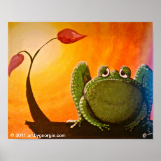 Melancholy Frog Poster Print