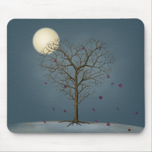 Melancholy Heart Shaped Tree in Full Moon Muismat