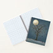 Melancholy Heart Shaped Tree under the Full Moon Notitieboek (Binnen)