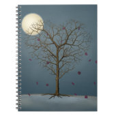 Melancholy Heart Shaped Tree under the Full Moon Notitieboek (Voorkant)