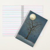 Melancholy Heart Shaped Tree under the Full Moon Notitieboek (Binnen)