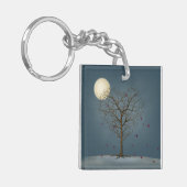 Melancholy Heart Shaped Tree under the Full Moon Sleutelhanger (Voorkant Links)