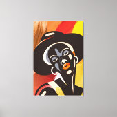 Melancholy in Abstractie: Female Silhouette Canvas Afdruk (Voorkant)