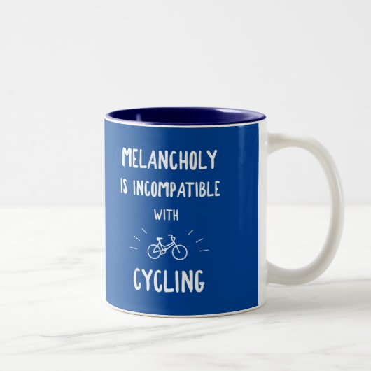 Melancholy is niet compatibel met fietsen tweekleurige koffiemok (Rechts)