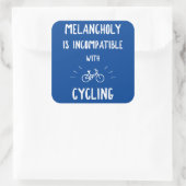 Melancholy is niet compatibel met fietsen vierkante sticker (Tas)