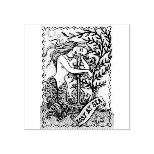 MELANCHOLY MERMAID FANTASY RUBBER STEMPEL (Afrduk)