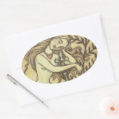 MELANCHOLY MERMAID FANTASY STICKERS Oval SHEET (Envelop)