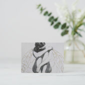 Melancholy tekende droevige visitekaartjes. visitekaartje (Staand voorkant)