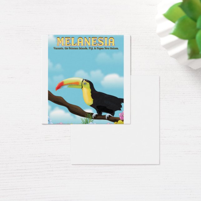 Melanesia Toucan reisposter Vierkante Visitekaartjes (Bureau)
