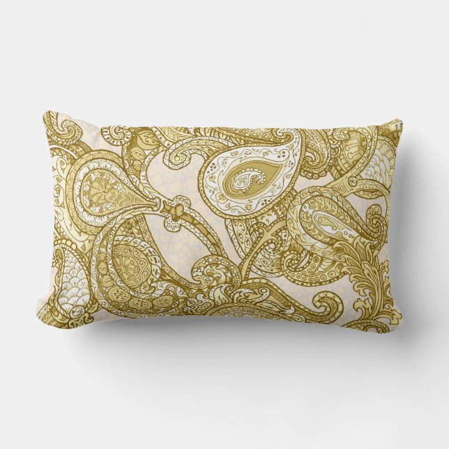 Melange Paisley in goud Kussen (Voorkant)