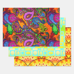 Melange Paisley Riot of Color Inpakpapier Vel