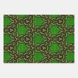 Melange Paisley, Tysonia en Celtic Dragon Inpakpapier Vel