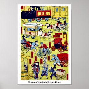 Melange van voertuigen van Heinoya Ukiyoe Poster