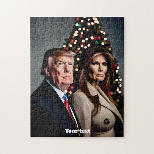 Melania en Donald Trump Kerstmis Legpuzzel (Verticaal)
