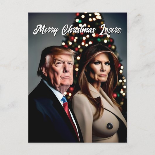 Melania en Donald Trump Vrolijk kerstfeest Briefkaart (Voorkant)