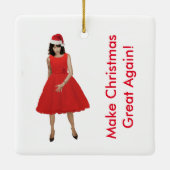 Melania, maak Kerstmis weer geweldig! Keramisch Ornament (Achterkant)