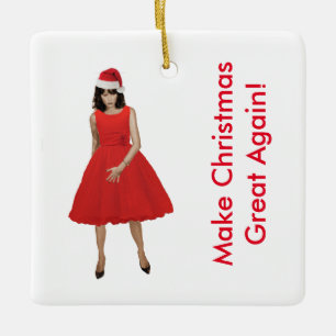Melania, maak Kerstmis weer geweldig! Keramisch Ornament