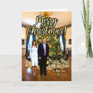 Melania & President Donald Trump Kerst Kaart