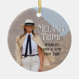 Melania Trump 47e First Lady 2024 Kerstmis Keramisch Ornament