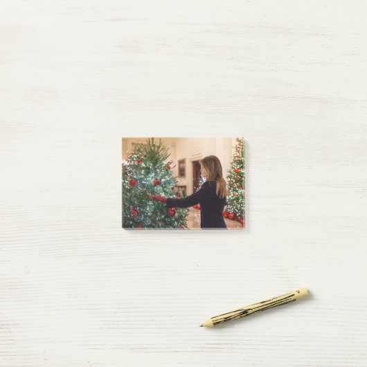Melania Trump decorteert kerstboom Post-it® Notes (Op bureau)